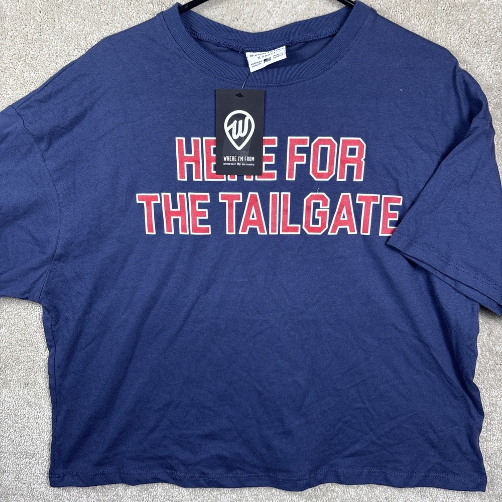 Where I'm From Easy Tee Womens XS Navy Blue Tailgate Graphic College T-Shirt NWT